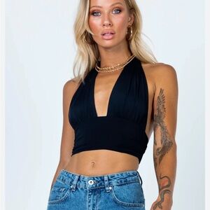 Princess Polly Jordy Top Black Size US 4